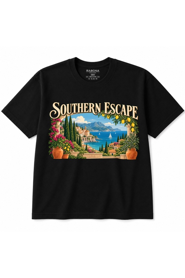 Southern Escape - Mediterranean Coastal Vintage Unisex Graphic T-Shirt