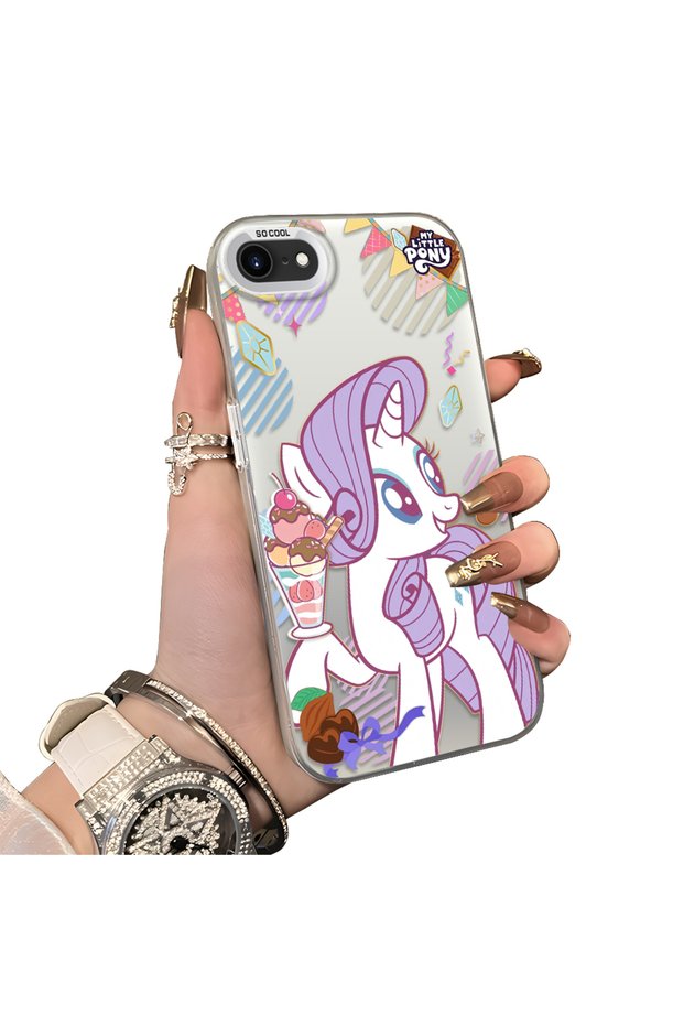 iPhone 7/8/Se 2020 2022 Compatible Acrylic Hard Back Panel with Silicone Edges Rarity Pattern Phone Case