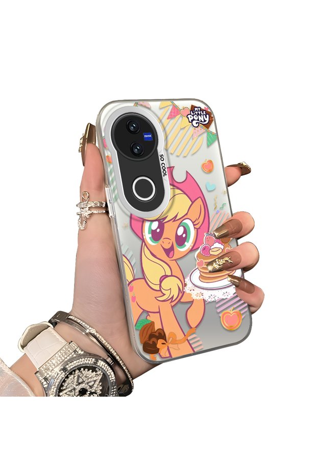 Vivo V50 Compatible Acrylic Hard Back Panel with Silicone Edges Applejack Patterned Phone Case
