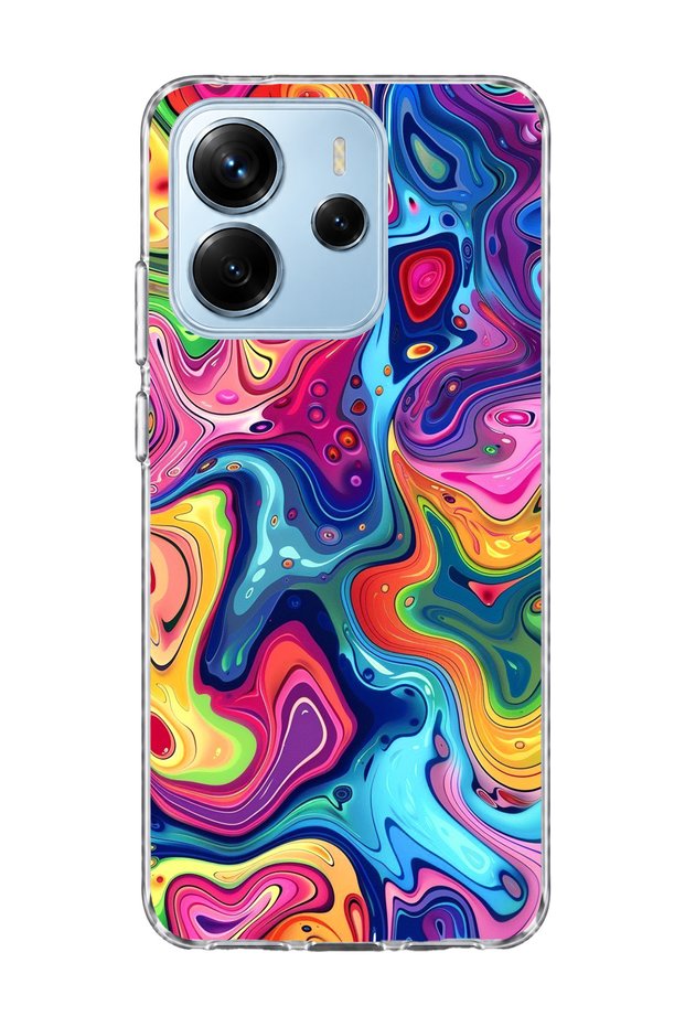 Redmi Note 14 4g Compatible Yellow Dog Paw Heart Printed Transparent Phone Case