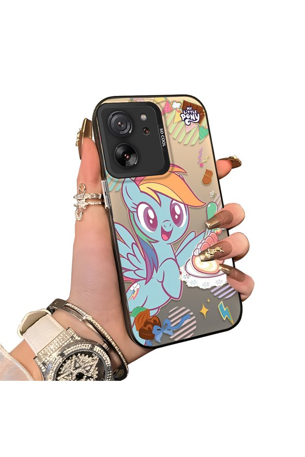 Rainbow Dash Pattern Phone Case with Silicone Edges and Acrylic Hard Back Panel Compatible with Xiaomi Mi 13T/Mi 13t Pro