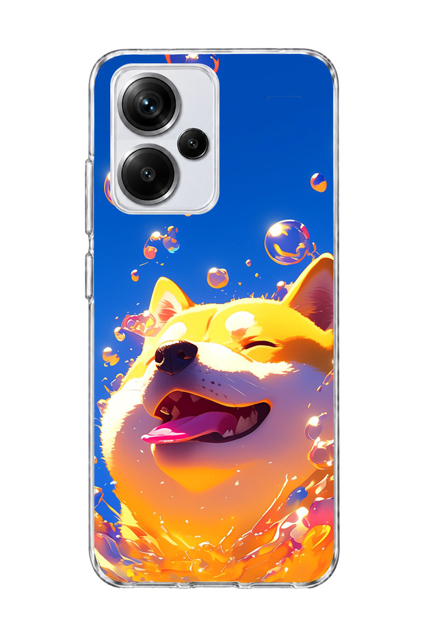 Redmi Note 13 Pro Plus 5g Compatible Smiling Dog Bubble Printed Transparent Phone Case
