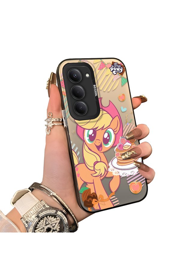 Phone Case for Xiaomi Redmi 15 5g Compatible Acrylic Hard Back Panel with Silicone Edges Applejack Pattern