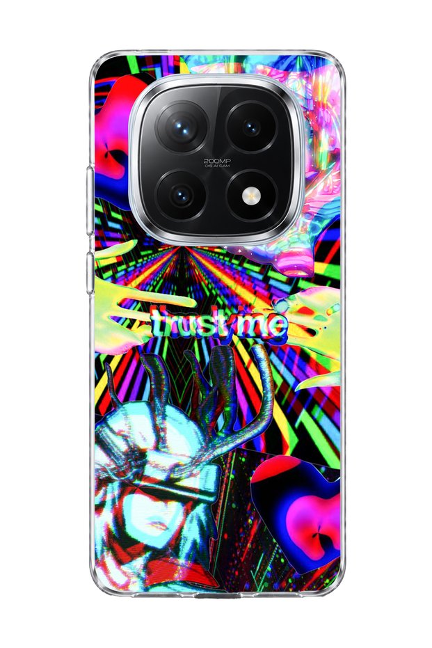 Redmi Note 14 Pro Plus 5g Compatible Neon Heart Sparkle Printed Transparent Phone Case