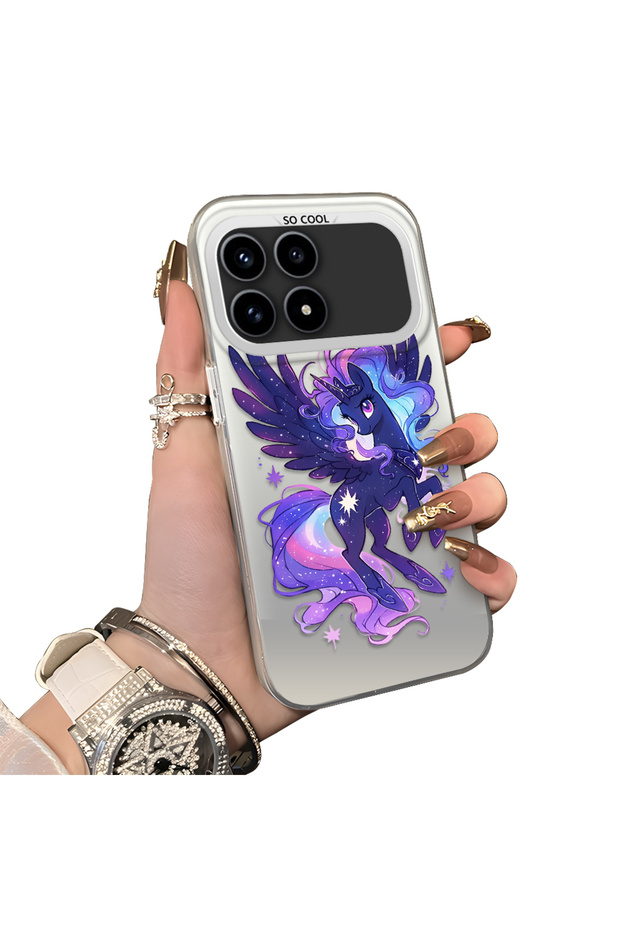 Princess Luna Pattern Phone Case with Silicone Edges with Acrylic Hard Back Panel Compatible with Xiaomi Redmi K90 5g