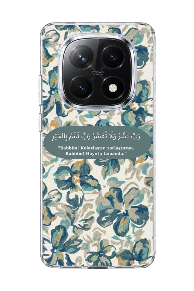 Redmi Note 14 Pro Plus 5g Compatible Blue Flower Prayer Printed Transparent Phone Case