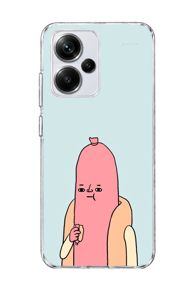 Redmi Note 13 Pro Plus 5g Compatible Funny Sausage Character Printed Transparent Phone Case