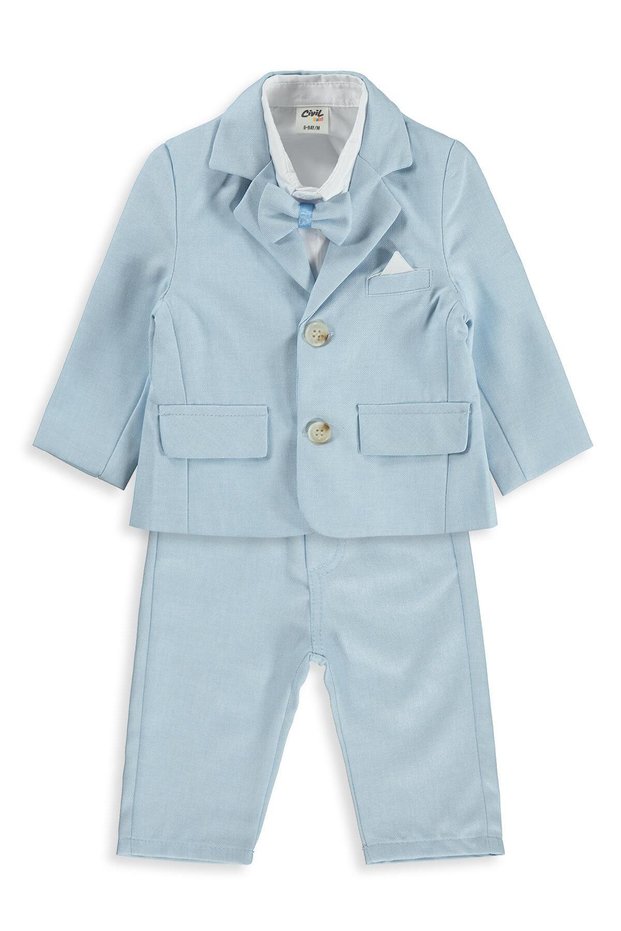 6-18 Months Set with Bow Tie - Blue