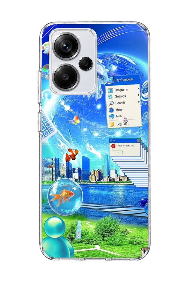 Redmi Note 13 Pro Plus 5g Compatible Jellyfish and City Printed Transparent Phone Case
