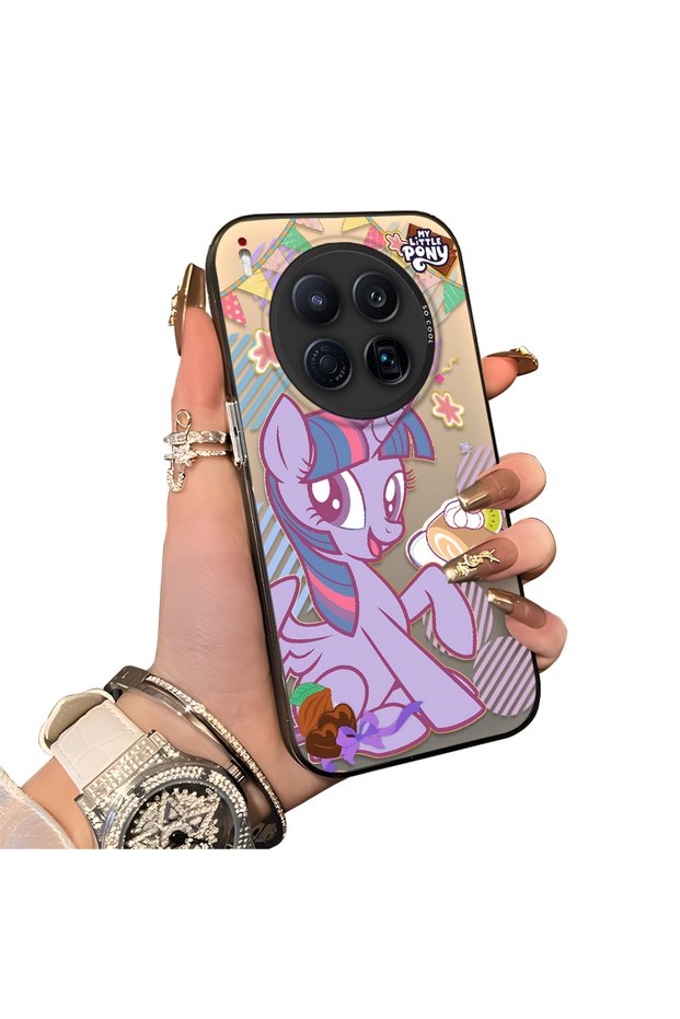 Tecno Camon 40 Premier Compatible Acrylic Hard Back Panel with Silicone Edges Twilight Sparkle Patterned Phone Case