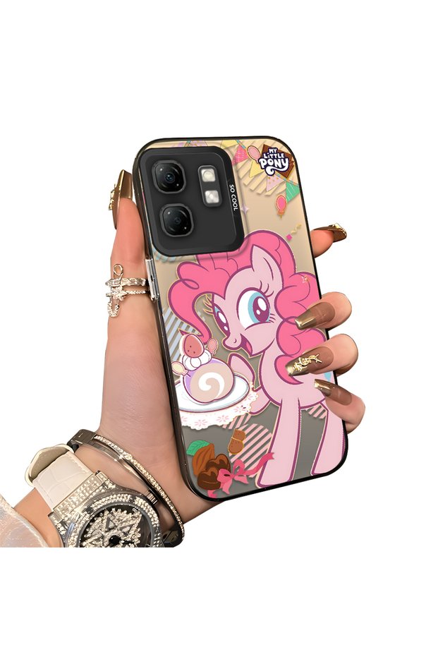 Infinix Smart 9 Compatible Acrylic Hard Back Panel with Silicone Edges Pinkie Pie Patterned Phone Case
