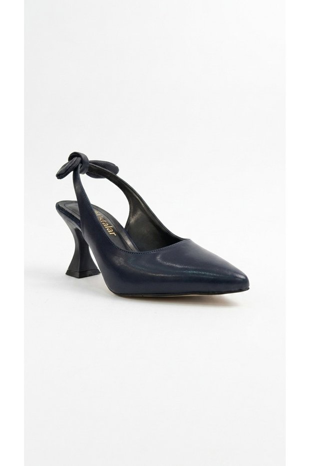Navy blue women's high heeled shoe 036.9002