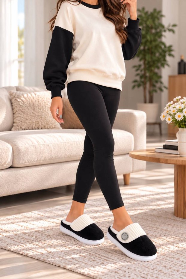 Indoor Women's Slippers, Warm, Noiseless, Comfortable and Lightweight Home Slippers