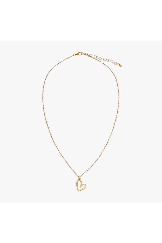 Gold Tone Necklace with Heart Pendant