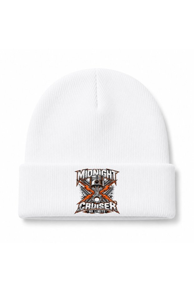 Midnight Cruiser – No Limits Motorcycle Piston Graphic Beanie