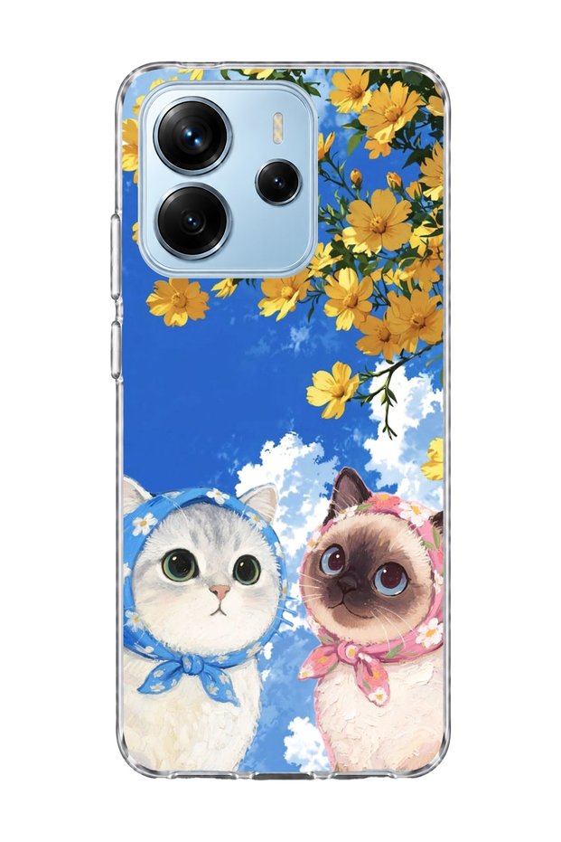 Redmi Note 14 4g Compatible Black Cat Bread Printed Transparent Phone Case