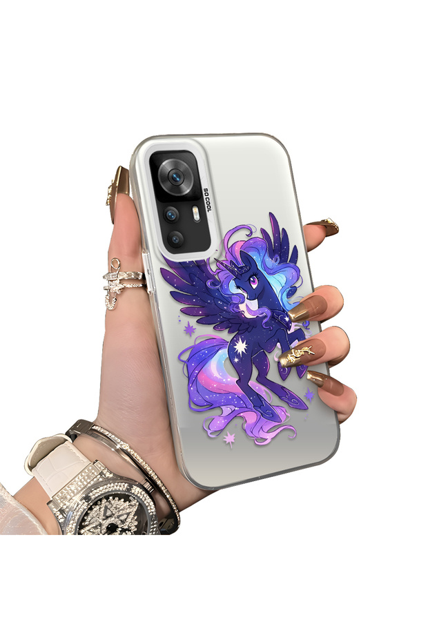 Xiaomi Redmi K50 Ultra Compatible Acrylic Hard Back Panel with Silicone Edges Princess Luna Patterned Phone Case