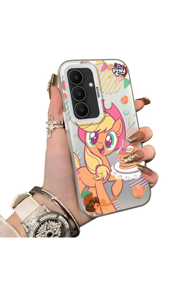Samsung Galaxy S25 Fe Compatible Acrylic Hard Back Panel with Silicone Edges Applejack Patterned Phone Case