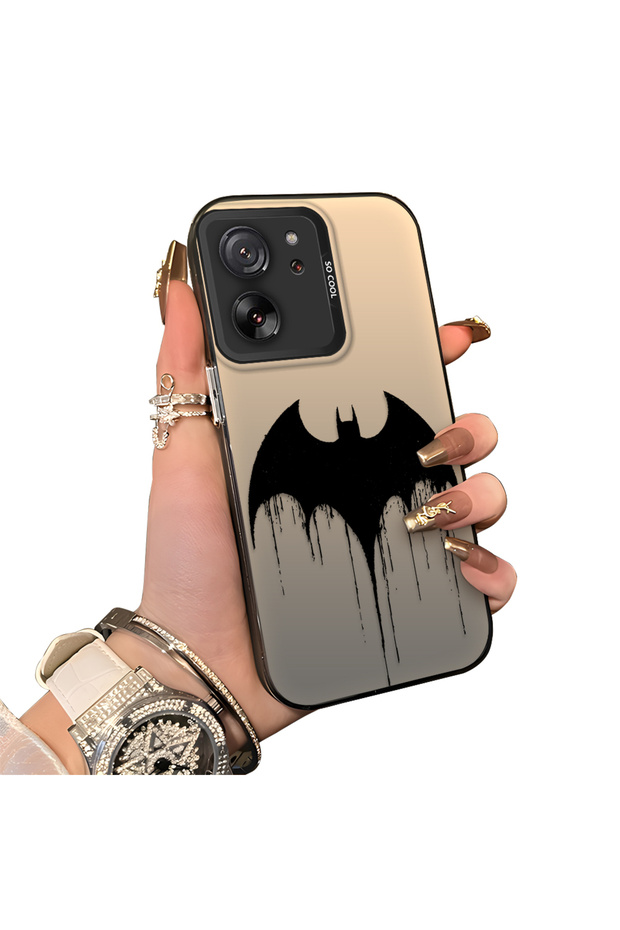 Xiaomi Mi 13t Pro/Mi 13t Compatible Acrylic Hard Back Panel with Silicone Edges Batman Patterned Phone Case