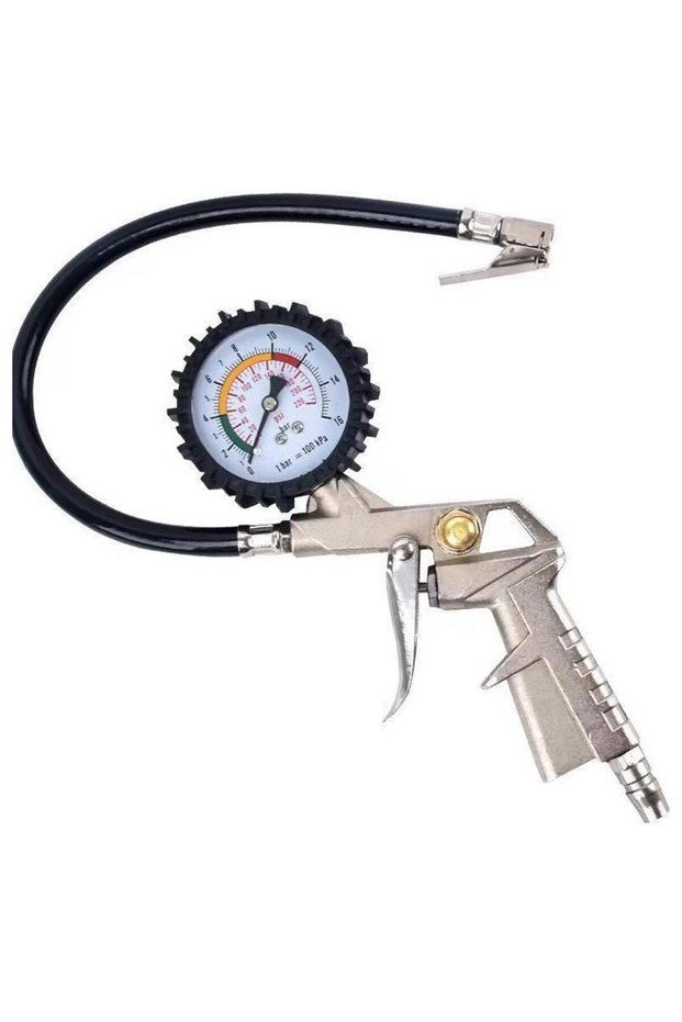 Silvery Car Tyre Air Pressure Tester High-precision Long Tube Tire Gauge Meter For Auto Motorcycle