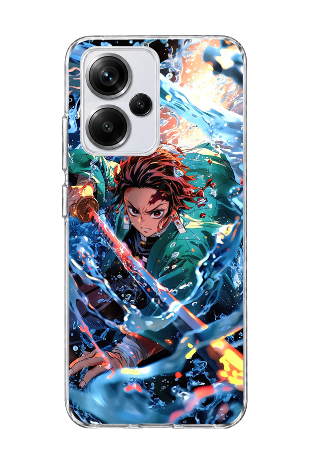 Redmi Note 13 Pro Plus 5g Compatible Anime Water Sword Printed Transparent Phone Case