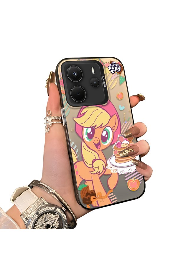 غطاء هاتف بنمط أبل جاك متوافق مع شاومي ريدمي نوت 14 4G مع لوحة خلفية صلبة من الأكريليك وحواف سيليكون