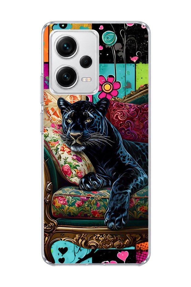 Redmi Note 12 Pro 5g Compatible Black Panther Printed Transparent Phone Case