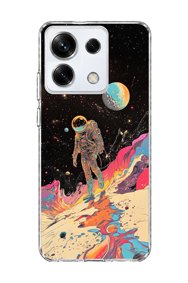 Redmi Note 13 Pro 5g Compatible Astronaut Space Walk Printed Transparent Phone Case