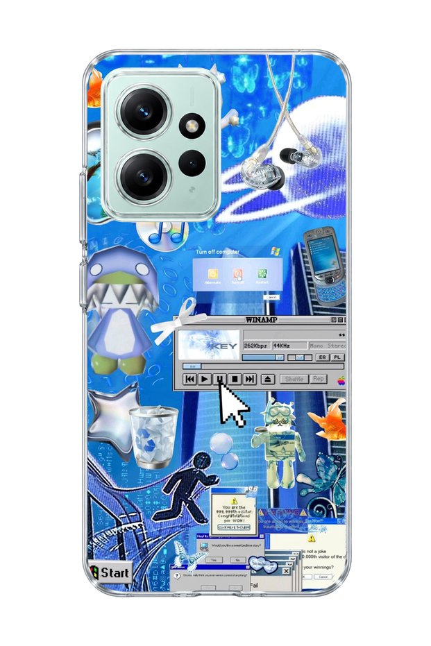 Redmi Note 12 4g Compatible Goldfish Computer Printed Transparent Phone Case