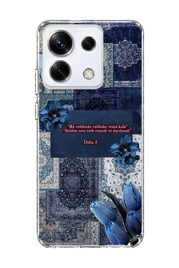 Redmi Note 13 Pro 5g Compatible Blue Butterfly Verse Printed Transparent Phone Case