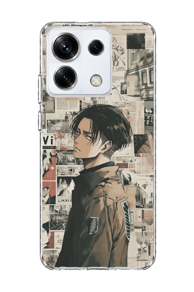 Redmi Note 13 Pro 5g Compatible Anime Newspaper Collage Printed Transparent Phone Case