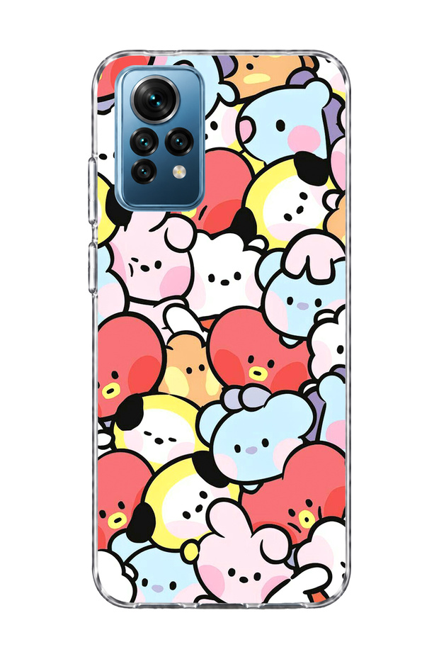 Redmi Note 12 Pro 4g Compatible Cute Colorful Characters Printed Transparent Phone Case
