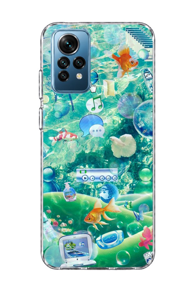 Redmi Note 12 Pro 4g Compatible Underwater Fish Printed Transparent Phone Case
