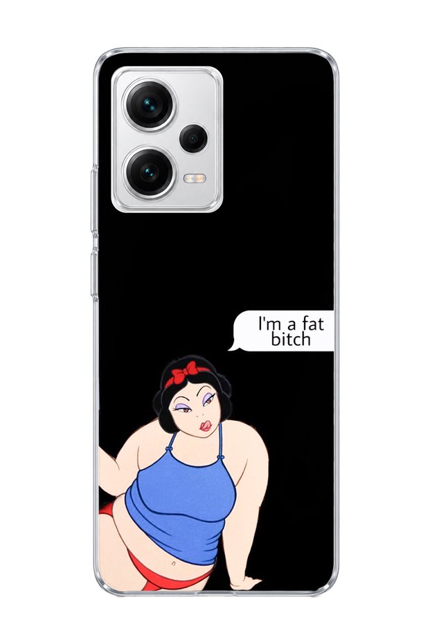Redmi Note 12 Pro 5g Compatible Funny Princess Black Printed Transparent Phone Case