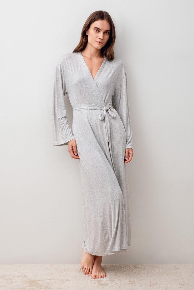 Long Sleeve Flexible Lycra Viscose Dressing Gown