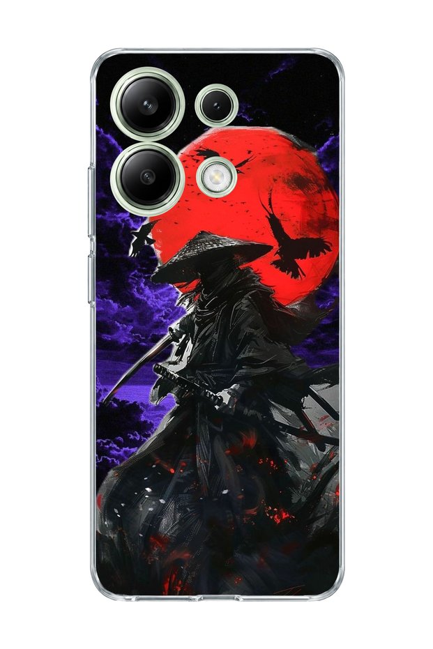 Redmi Note 13 4g Compatible Samurai Purple Night Printed Transparent Phone Case