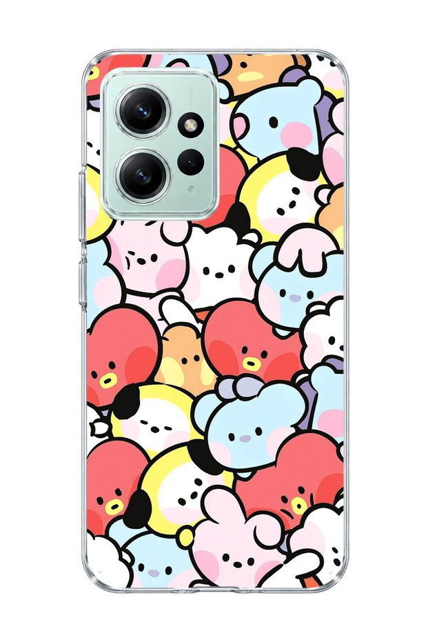 Redmi Note 12 4g Compatible Cute Colorful Characters Printed Transparent Phone Case