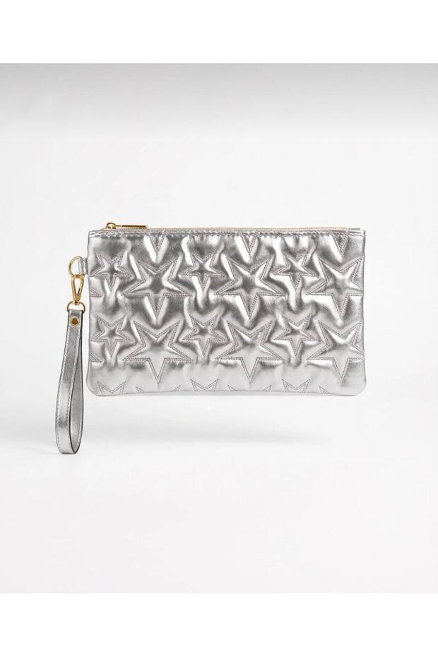 Star Embroidered Portfolio Clutch Bag