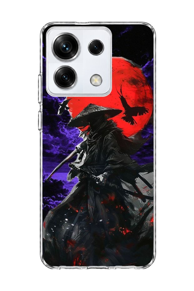 Redmi Note 13 Pro 5g Compatible Samurai Purple Night Printed Transparent Phone Case