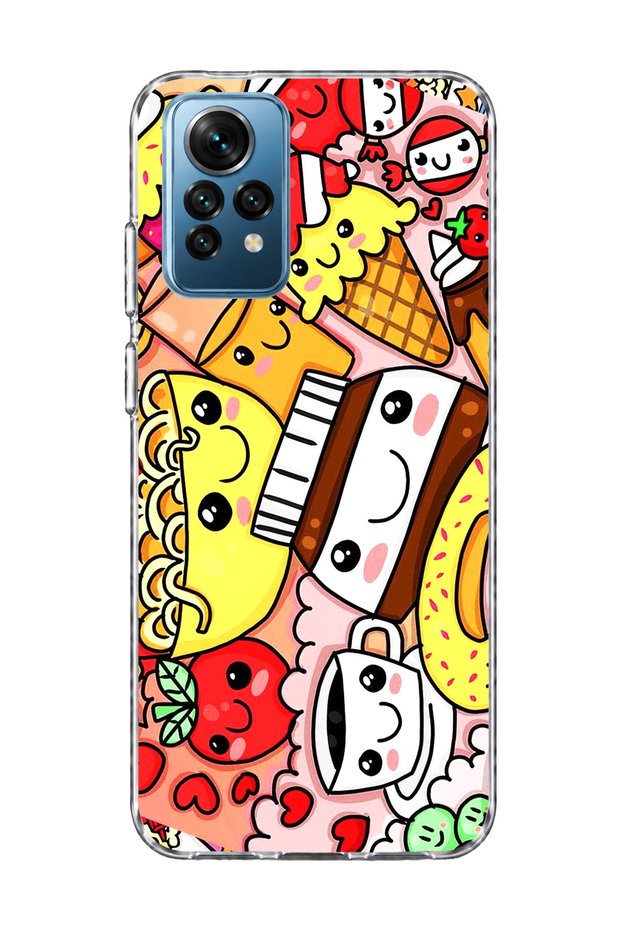 Redmi Note 12 Pro 4g Compatible Cute Colorful Food Printed Transparent Phone Case