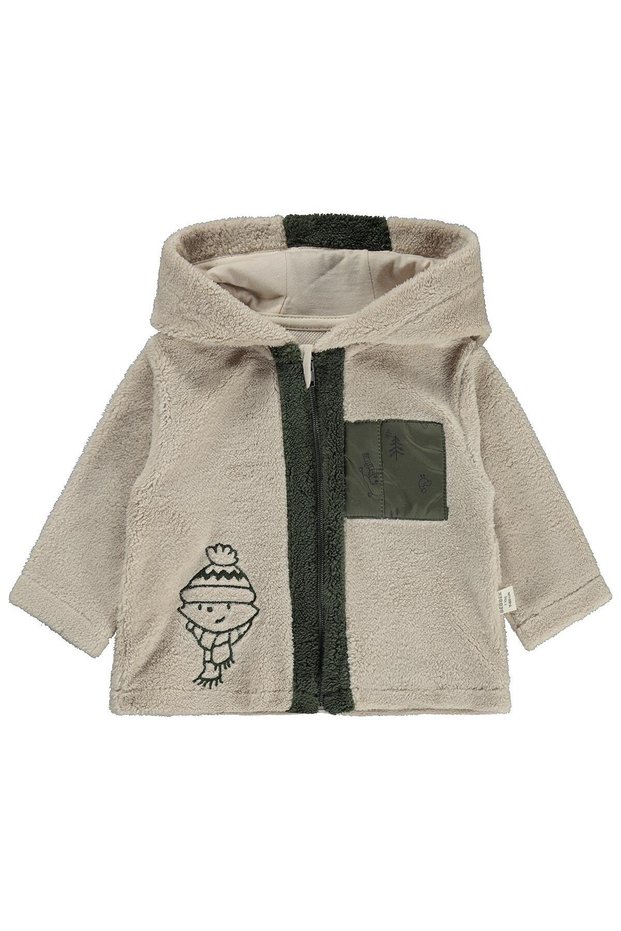 Bere Embroidered Zippered Cardigan for 2-5 Years - Beige