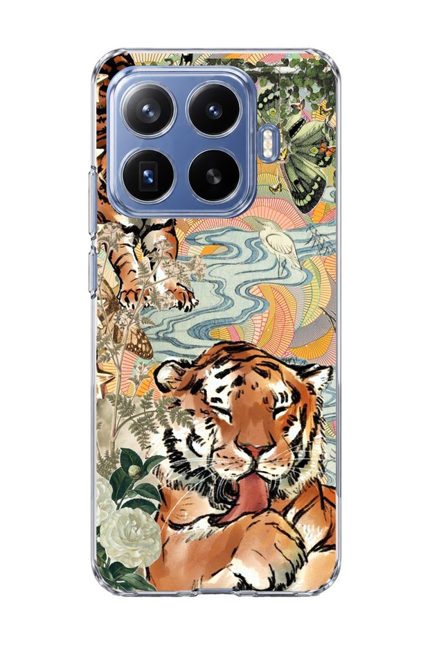 Mi 17t Pro Compatible Tiger Oriental Printed Transparent Phone Case