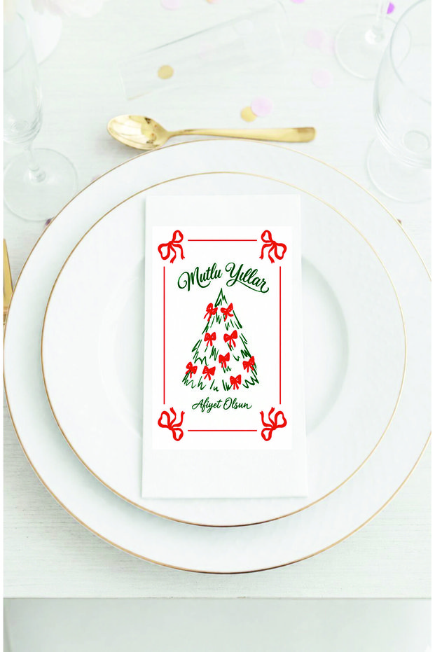 20Pcs Christmas New Year Concept Printed Napkins