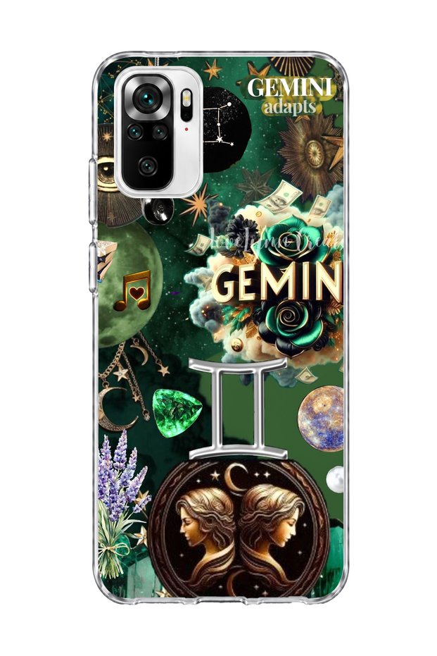 Redmi Note 10 / 10S Compatible Gemini Zodiac Sign Printed Transparent Phone Case