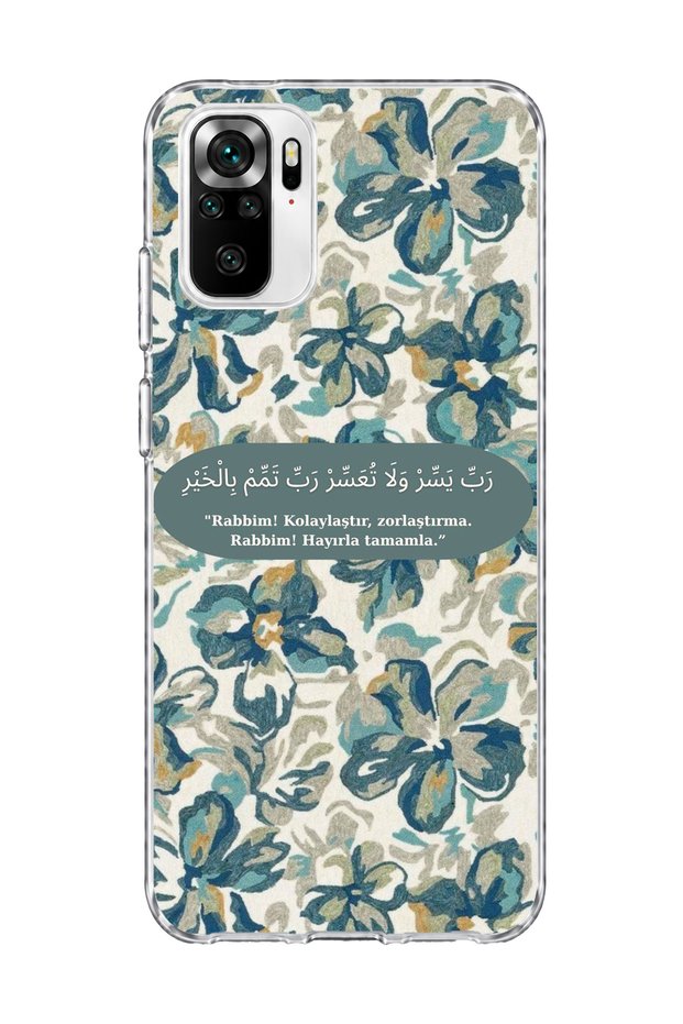 Redmi Note 10 / 10S Compatible Blue Flower Prayer Printed Transparent Phone Case