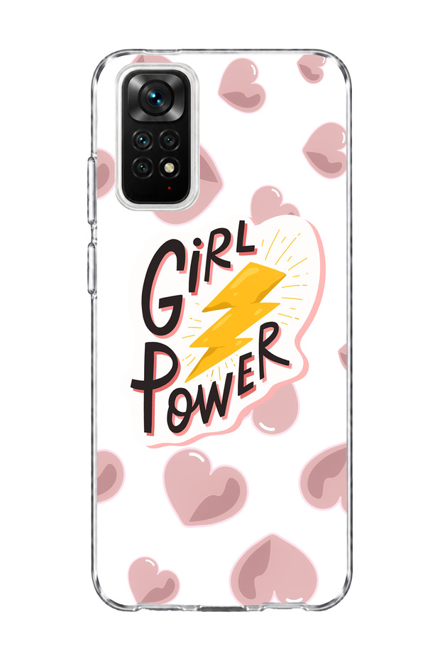 Redmi Note 11 / 11S Compatible Lightning and Heart Printed Transparent Phone Case