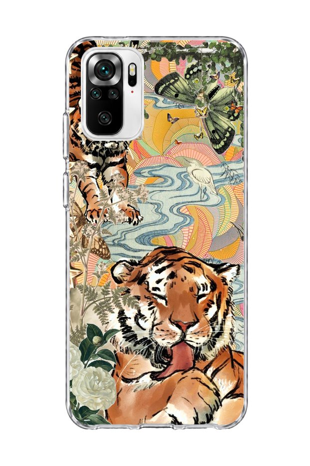 Redmi Note 10 / 10S Compatible Tiger Oriental Printed Transparent Phone Case
