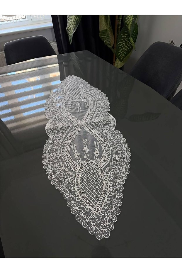 French Lace Luxury Tulle Guipure Chic Single Runner 40X110 cm