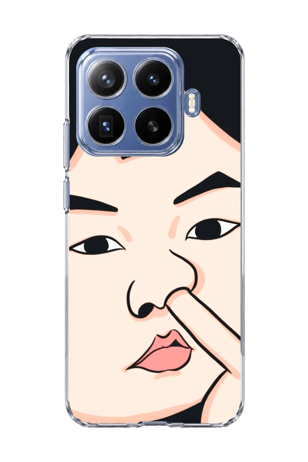 Mi 17t Pro Compatible Funny Face Nose Printed Transparent Phone Case
