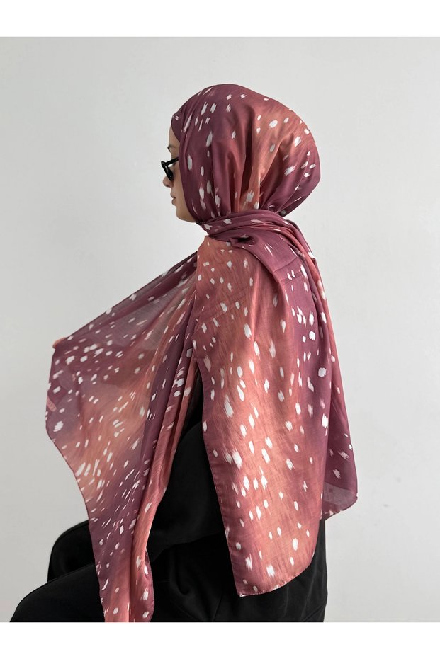Fawn Patterned Bamboo Shawl - Dried Rose